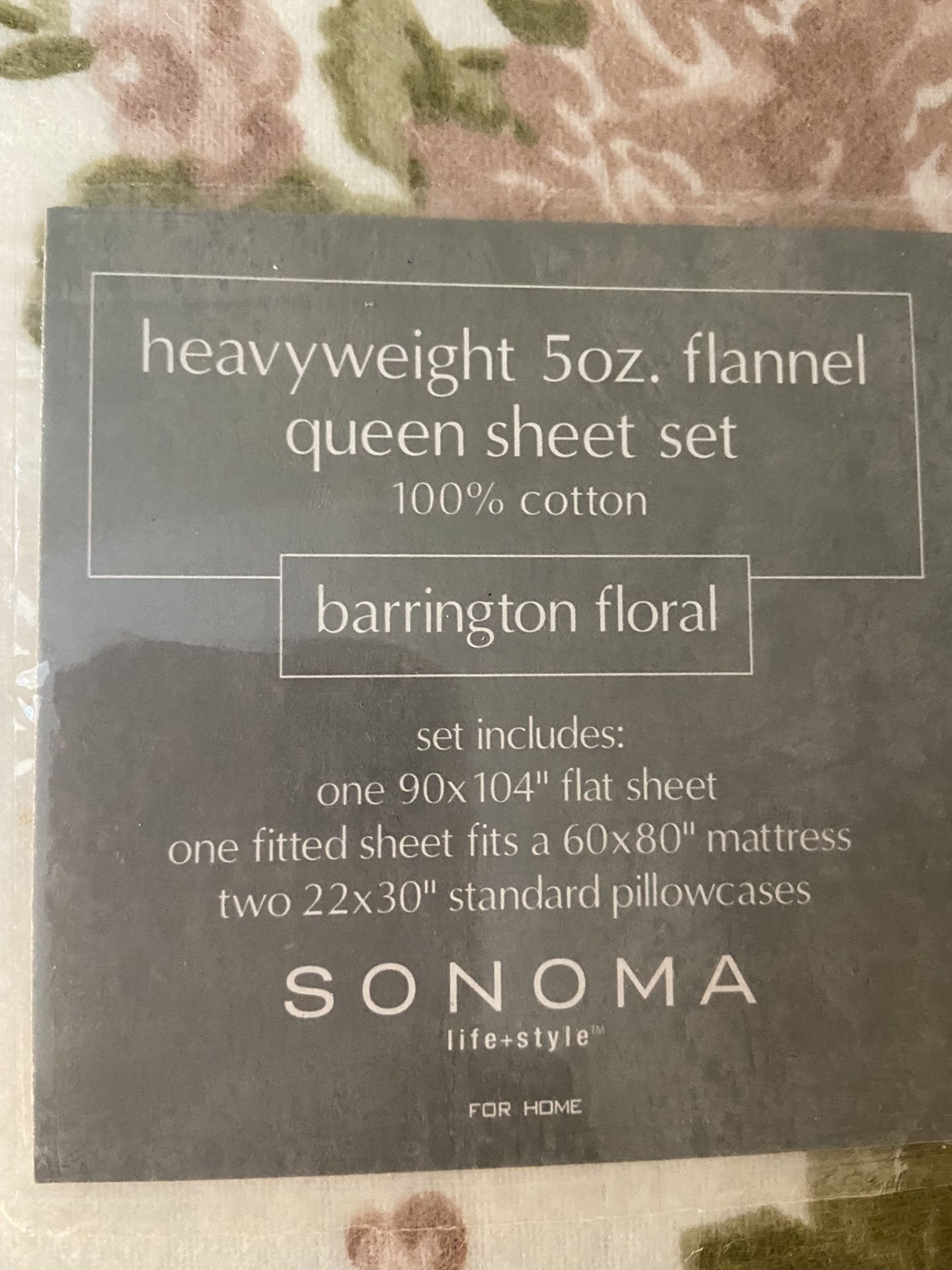 Sonoma Queen Flannel Sheet Set  