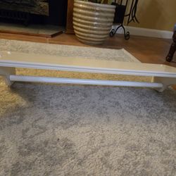 White Wood wall Shelf W/towel Holder