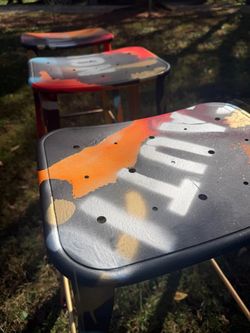 Metal Bar Stools - Set of 3