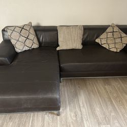 Brown pleather Sectional
