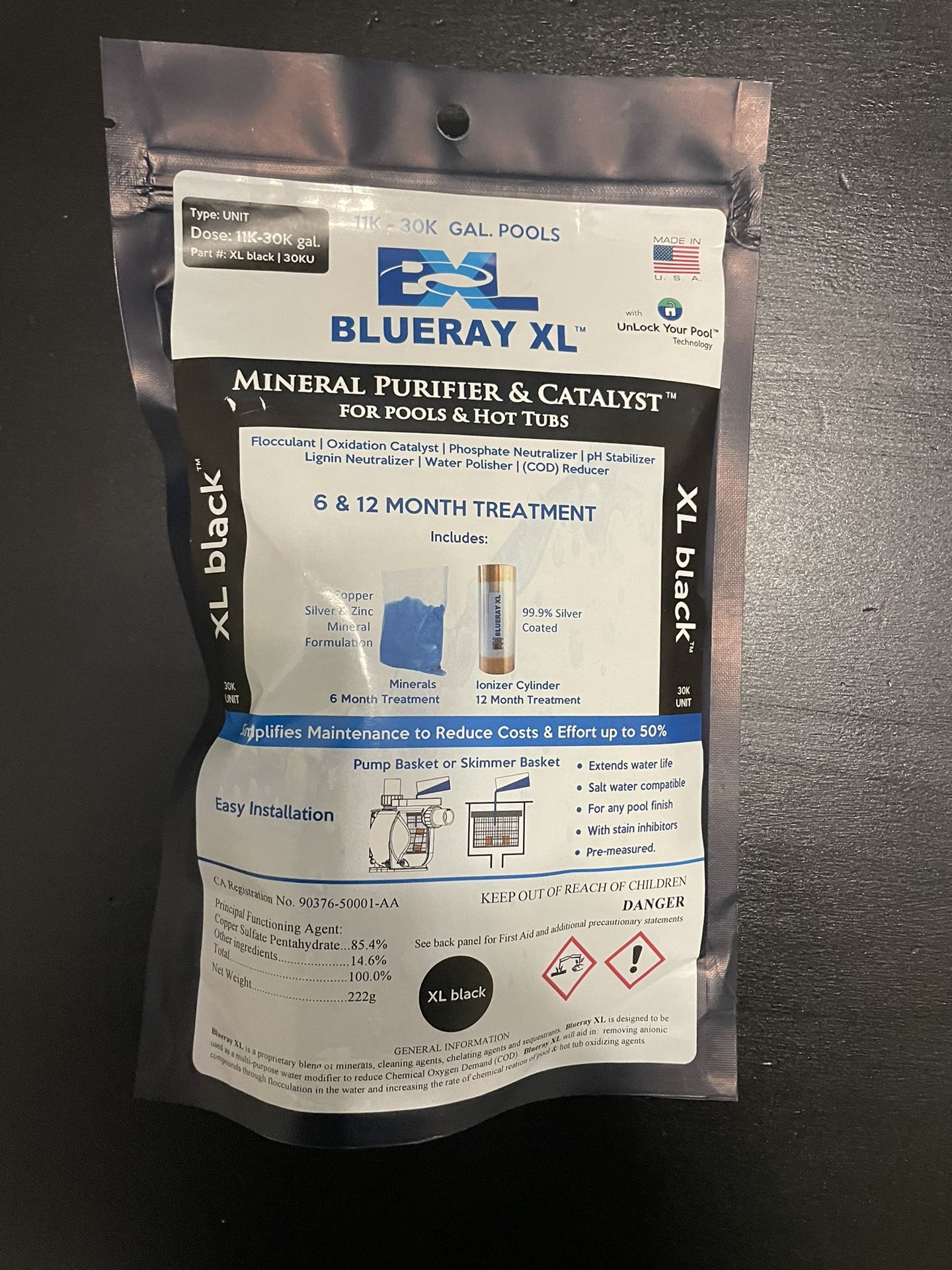 Blueray XL Black | Mineral Purifier For Pools And Hot tubs
