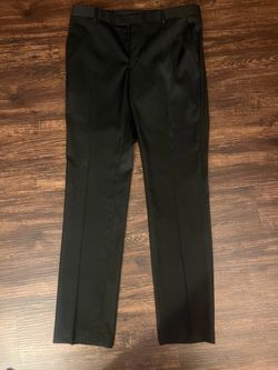 Topman Mens Black Dress Pants Suit Trousers Flat Front 34 x 34