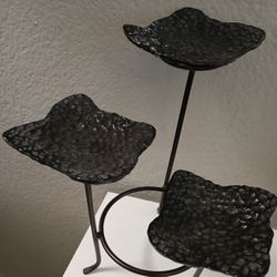 Black Iron 3 Tier Candle Stand