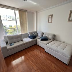 Havertys Lenox Condo Sectional Sofa (light Gray)