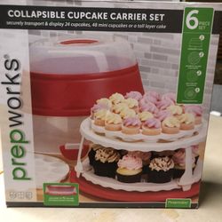 Collapsible Cupcake Carrier Set/new