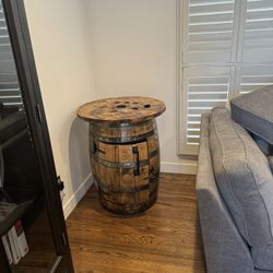 Whiskey Barrel Bar And Table For Sale