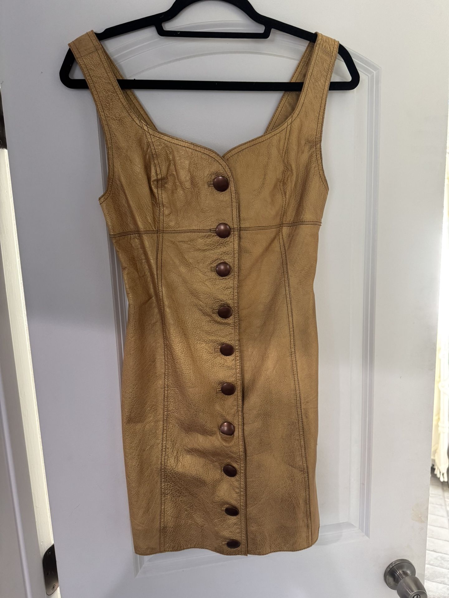 Free People Gold Leather Dress Size 4