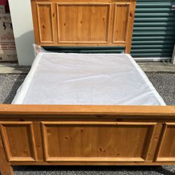 Wood Queen Bed and Box Spring - Nice