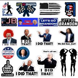 100 Let’s Go Brandon Stickers, FJB - Trump 2024!