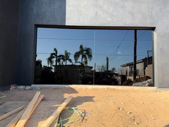 Frameless garage door