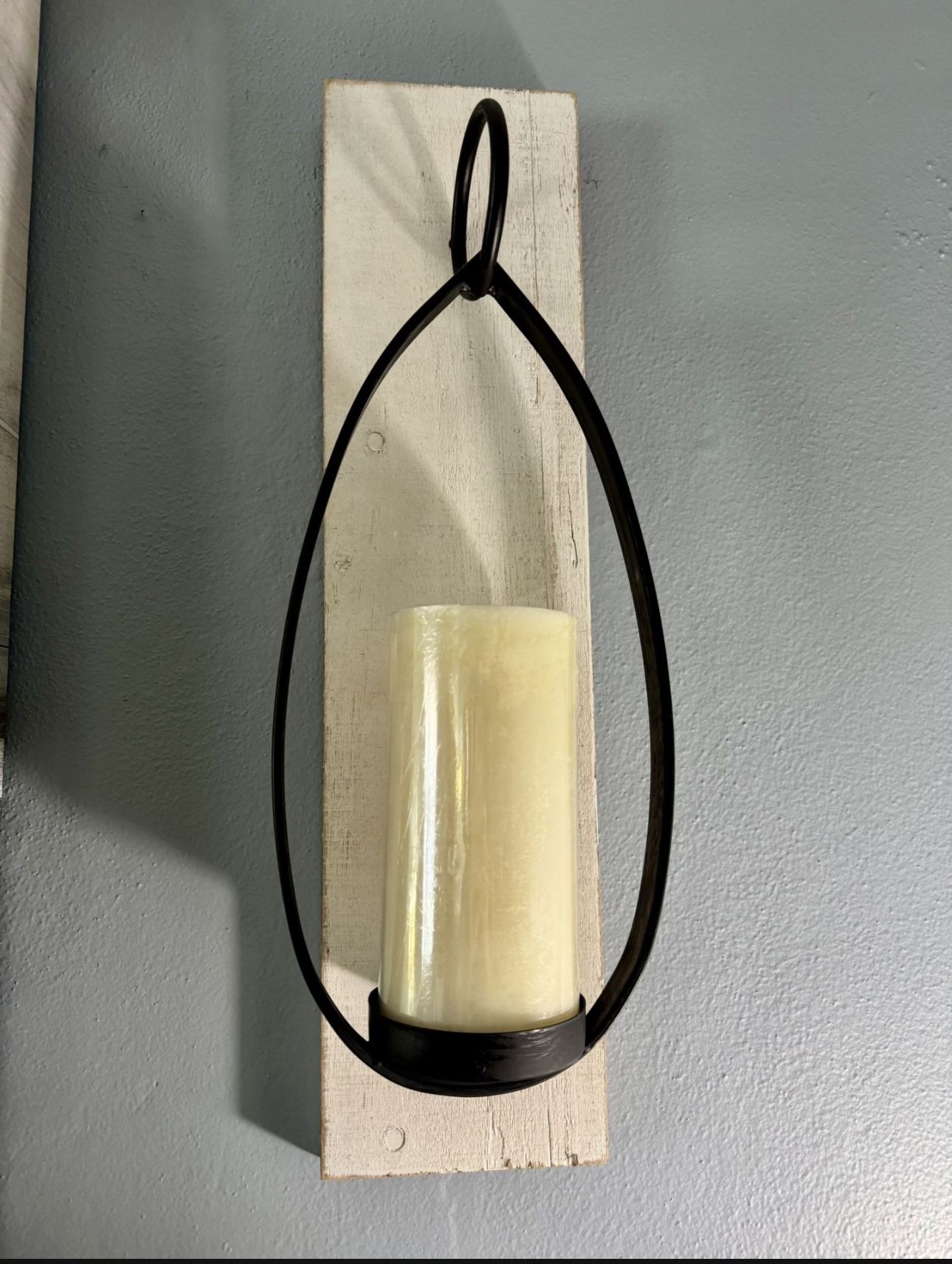 Two Candle Holders / Metal Wall Sconces (Candles included)