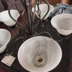 Hanging Light With Glass Fixtures