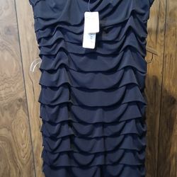 NEW - Speechless Horizontal Tiered All Black Cocktail Dress (2X)
