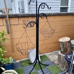 Black Hanging Plant Stand W/ Baskets for Sale in Baltimore, MD - OfferUp