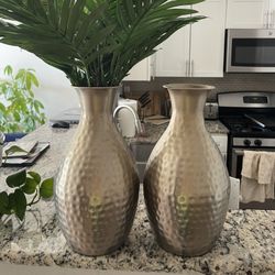 Set Of Two Gold Vases