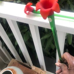 Glass flower with long stem