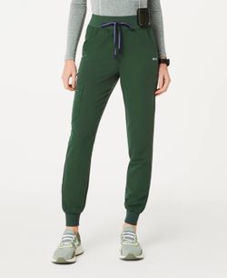 British Racing Green High Waisted Zamora Jogger Racing Scrub Pants