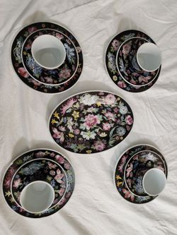 Jingdezhen Zhi Black Porcelain 13 piece Set