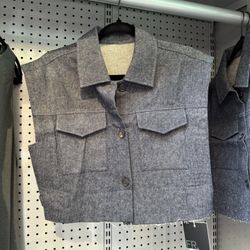 Cropped Blue Jean Jacket 