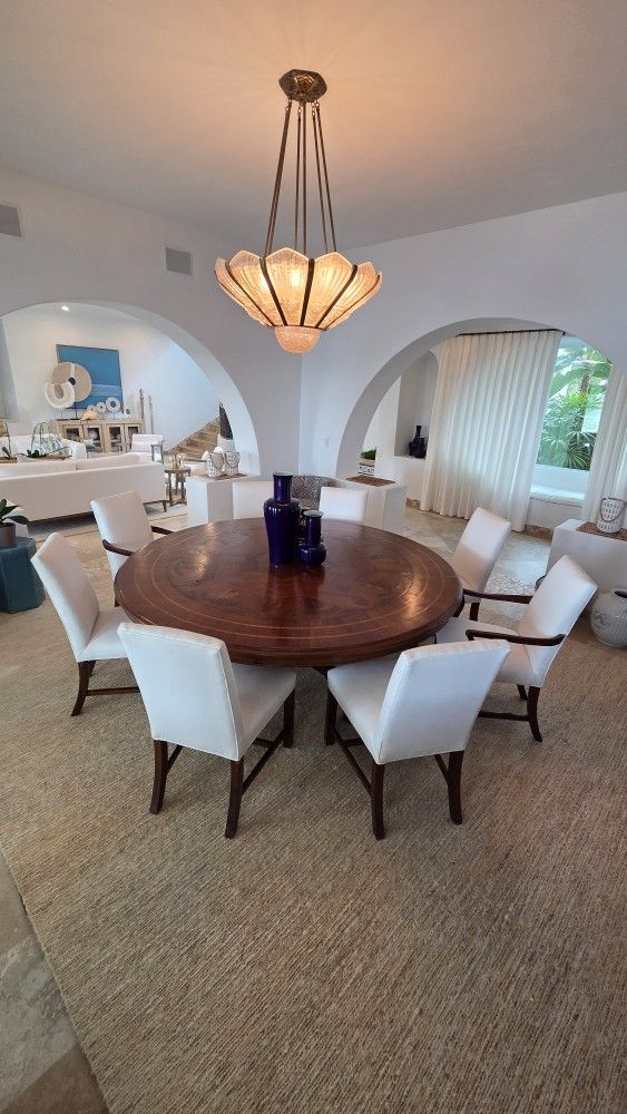 wooden dining table.