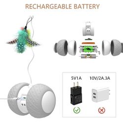 BENTOPAL Automatic Cat Toys Interactive Cat Feather Toys, Pet Exercise Toys, Electric Cat Toys for Indoor Cats / Kitten with Feather (Auto Cat Toy)