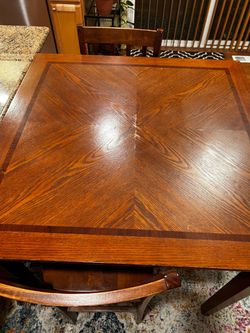 Square Wood Dining Table with 4 chairs