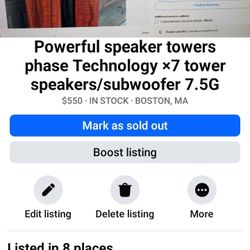 Tower Speakers/ Woofers Very Rare Walnut Pair