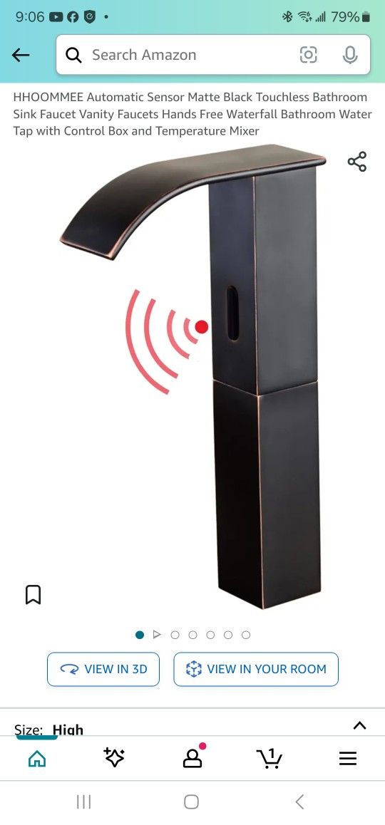 Automatic Sensor Matte Black Touchless Bathroom Sink Faucet Vanity Faucet