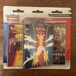 New Sealed Pokemon TCG Sun and Moon Forbidden Light Mini Portfolio 2 Booster Packs