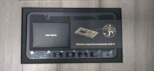 Ford Bronco Black Metal License Plate Frame Set of TWO