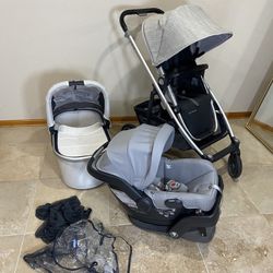 Uppababy Cruz V2 Stroller with Bassinet and Car Seat Beige 