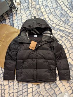 Burberry Black Puffer Jacket with Hood
