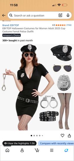 Women's Police Officer Halloween Costume Set