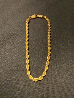 14k diamond cut rope bracelet 7 inches