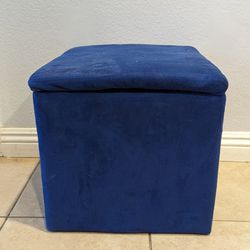 Blue Storage Ottoman Cube