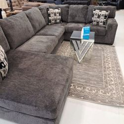Ballinasloe Smoke Sectional Oversized Ashley Brand New Couch 
