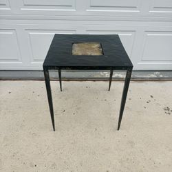 Molten Style Iron and glass side table