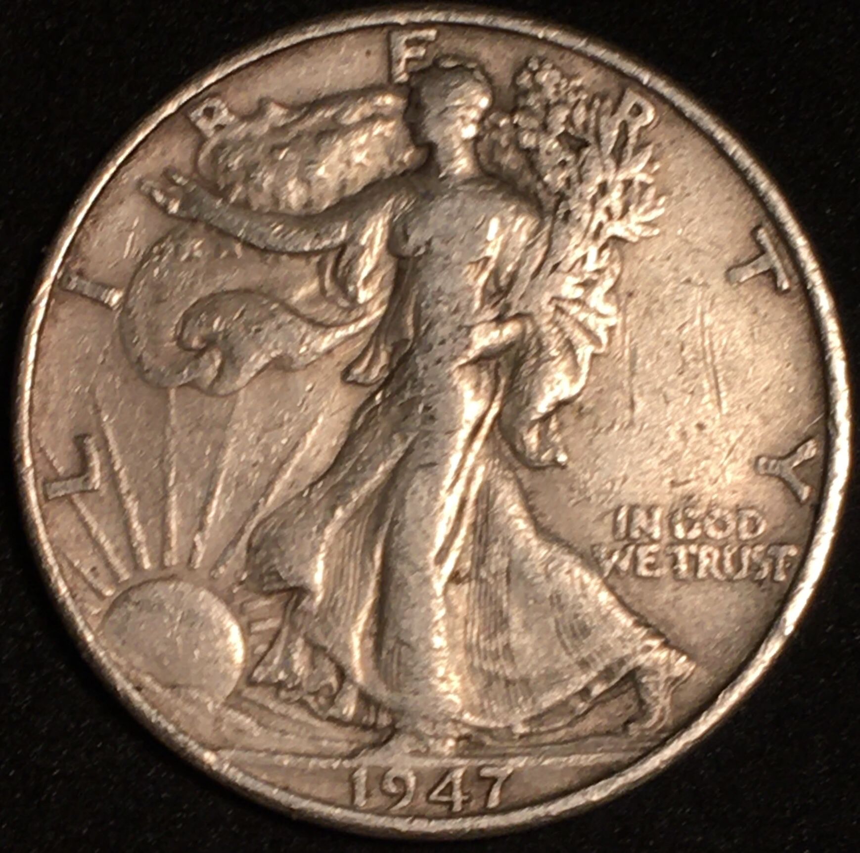 Silver 1947 Walking Liberty Half Dollar 