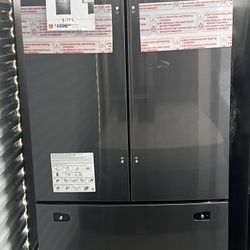 New charcoal stainless steel sound song French door refrigerator