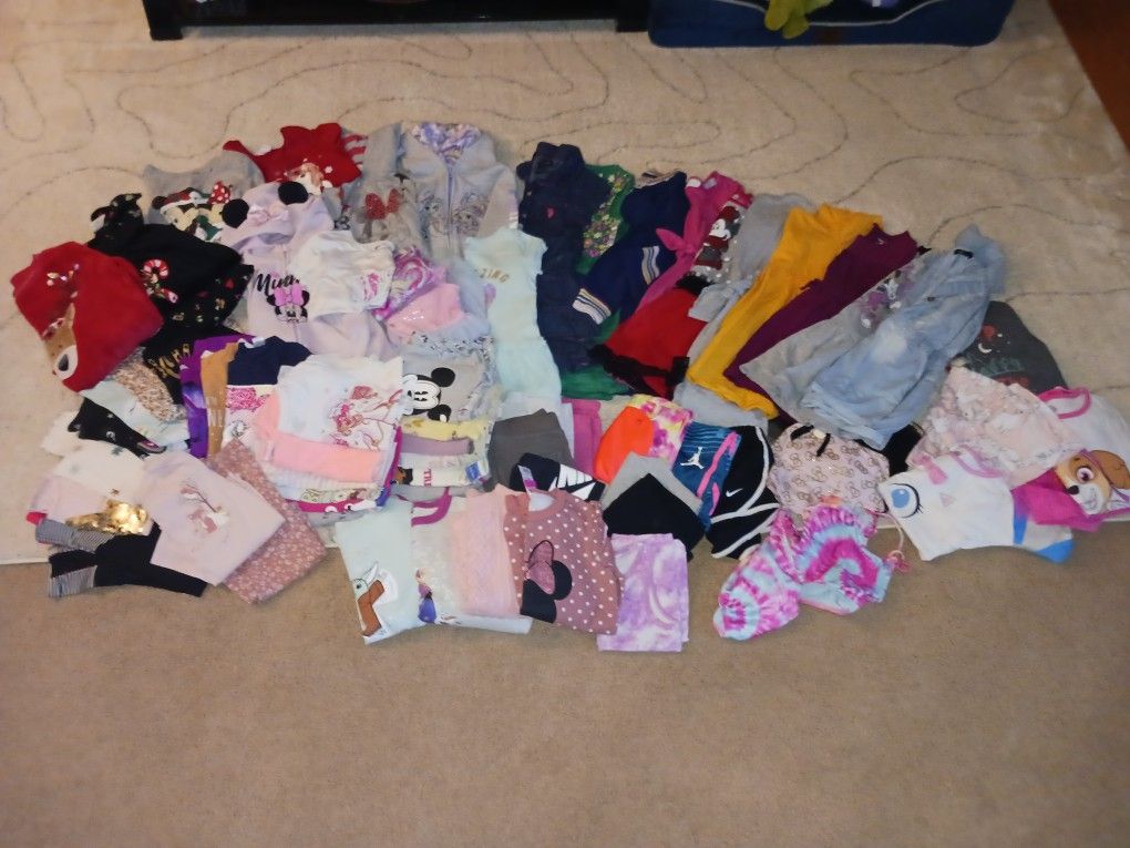 Lot Of 70+ Clothing Items Girls Size 5 / 6 Disney Minnie Mermaid Nike Hannah Anderson And More Please Read