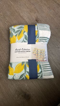 Artist collection cotton gauze throw