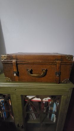 Faux Crocodile Embossed Leather Suitcase