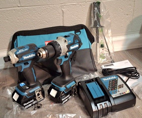 Makita Impact & Hammer Drill Combo 5Ah Batteries New