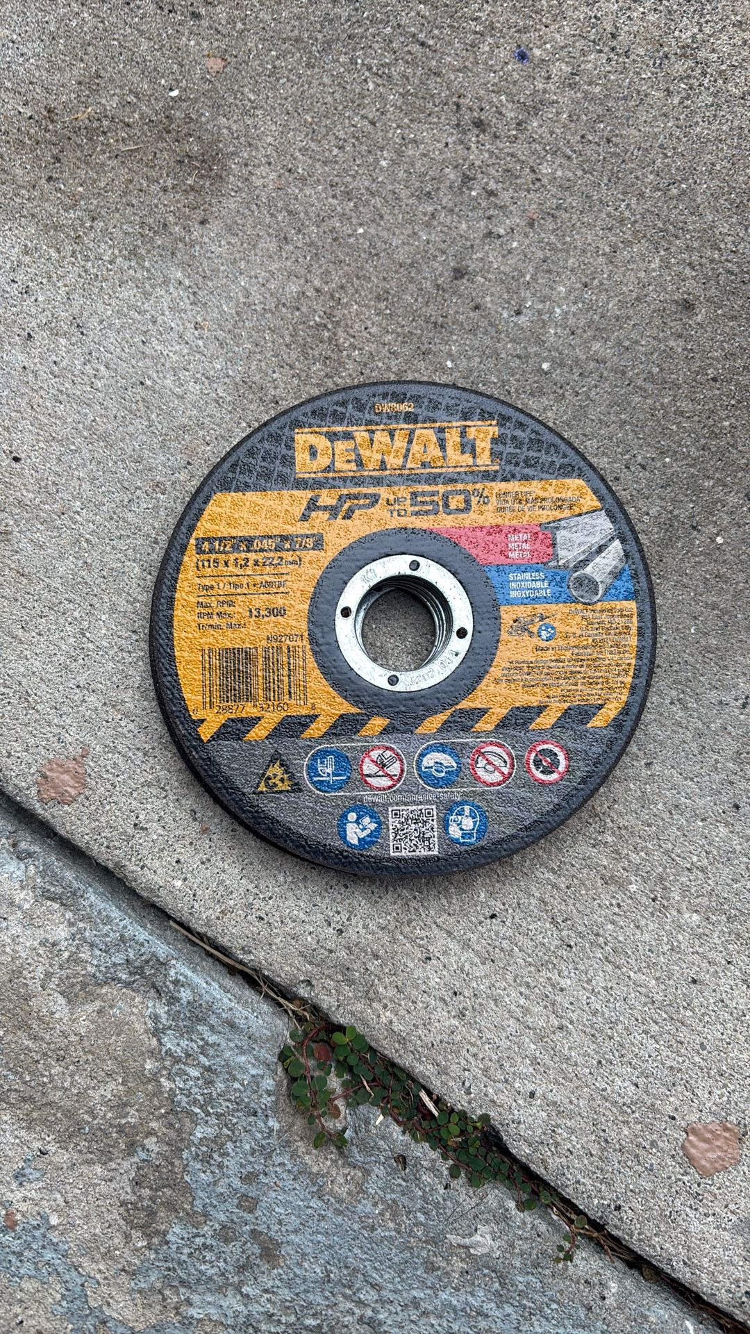 Dewalt 4 1/2” Cutting Disc