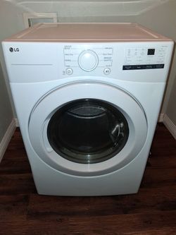 White LG 7.4-cu ft stackable electric dryer