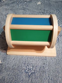 Wooden Kids Toy Spinning Drum Montessori