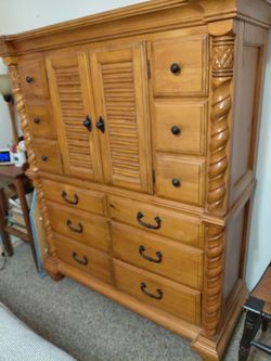 Wardrobe. Wood but not heavy.