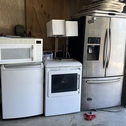 Washer dryer and fridge