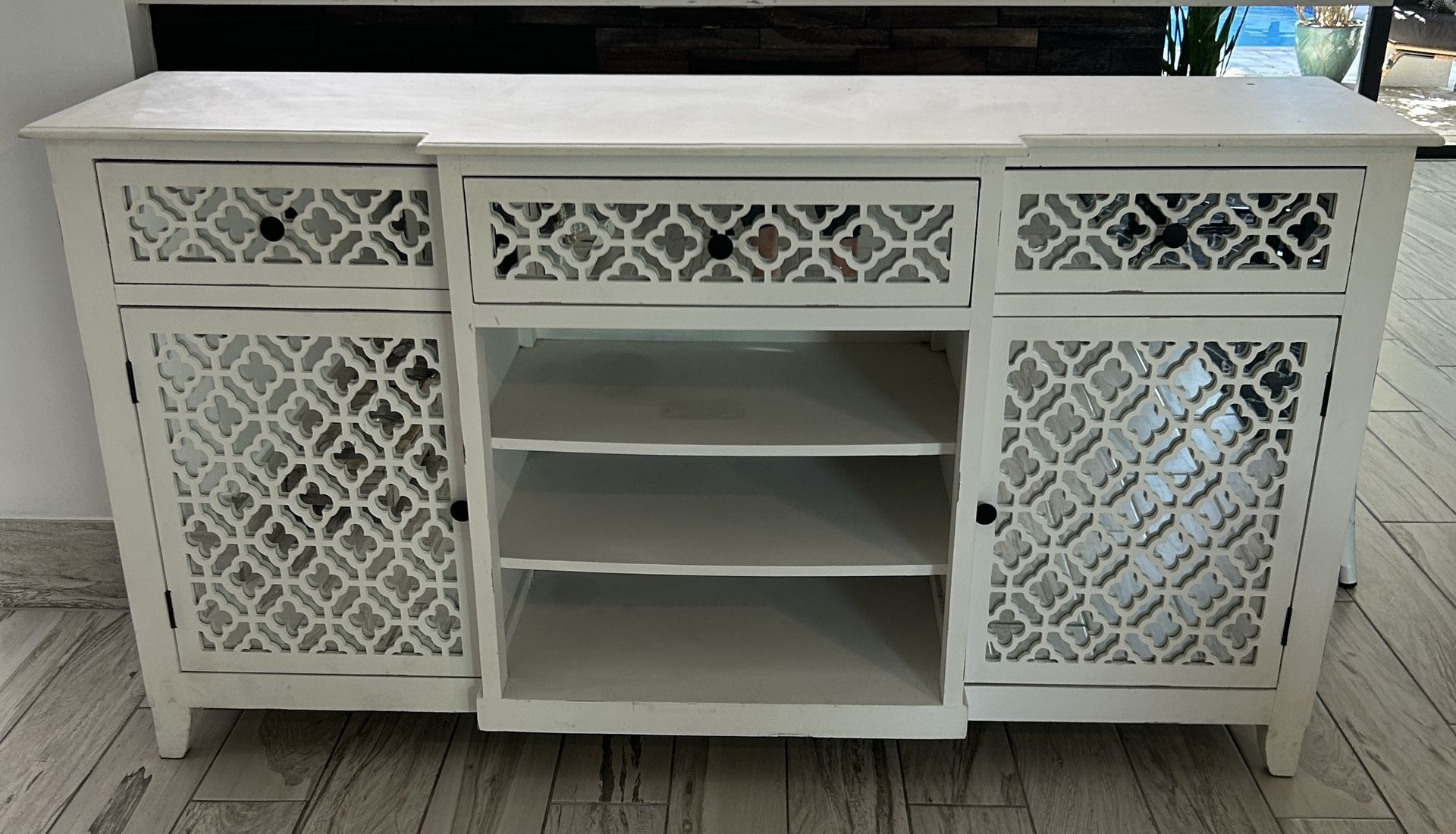 Distressed Wood Console Table