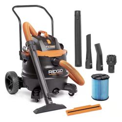 RIDGID 16 Gal. 7.0 Peak HP NXT Power Shop Vacuum HD1900 Wet Dry Vac with Cart, Fine Dust Filter, Pro Hose and Accessories